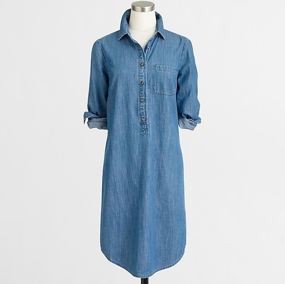 J. Crew Dresses & Skirts - ☆SOLD☆J. Crew Chambray Long Sleeve Shirt Dress M